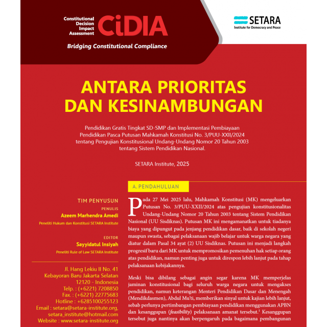 ANTARA PRIORITAS DAN KESINAMBUNGAN